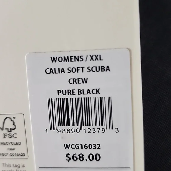 Calia By Carrie Underwood Black Golf Soft Scuba Crew New With Tags - Picture 11 of 14